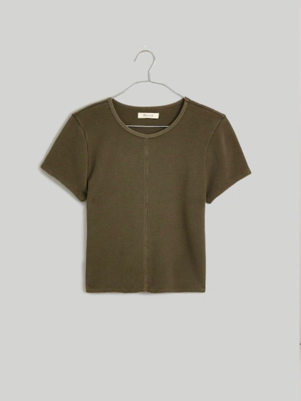 Madewell Waffle Crop Tee Dried Olive 3X